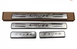1 589 р. Накладки на порожки автомобиля M-VRS  Chevrolet Cruze ( седан,  хэтчбек,  универсал) (2009-2015)  с доставкой в г. Калуга. Увеличить фотографию 1