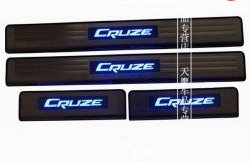 2 299 р. Накладки с подсветкой на порожки автомобиля M-VRS Chevrolet Cruze седан J300 (2012-2015)  с доставкой в г. Калуга. Увеличить фотографию 1