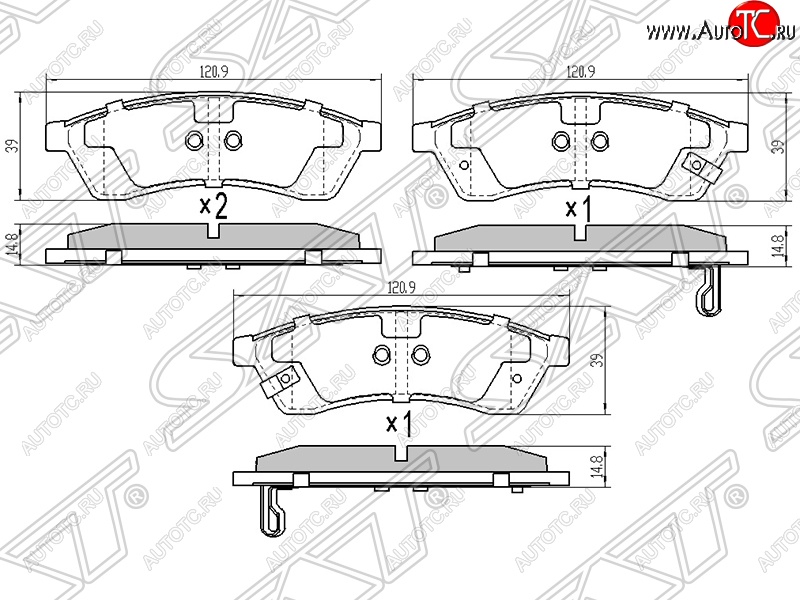 879 р. Колодки тормозные SAT (задние)  Chevrolet Epica  V250 (2006-2012)  с доставкой в г. Калуга