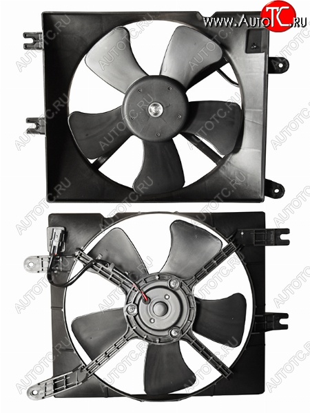 2 459 р. Вентилятор радиатора кондиционера в сборе SAT  Chevrolet Lacetti ( седан,  универсал,  хэтчбек) (2002-2013), Chevrolet Rezzo (2000-2008), Daewoo Gentra ( KLAS) (2012-2024)  с доставкой в г. Калуга