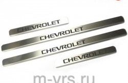 Накладки на порожки автомобиля M-VRS (нанесение надписи методом окраски) Chevrolet Lacetti хэтчбек (2002-2013)