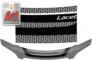 2 399 р. Дефлектор капота CA-Plastiс  Chevrolet Lacetti  универсал (2002-2013) (Серия Art серебро)  с доставкой в г. Калуга. Увеличить фотографию 1