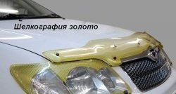 2 259 р. Защита фар CA-Plastik Chevrolet Lanos T100 седан (2002-2017) (Шелкография золото)  с доставкой в г. Калуга. Увеличить фотографию 2