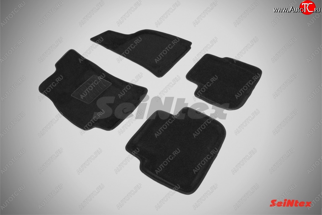 4 849 р. Комплект ковриков салона Seintex 3D (текстиль)  Chevrolet Lanos  T100 (2002-2017) (Черный)  с доставкой в г. Калуга