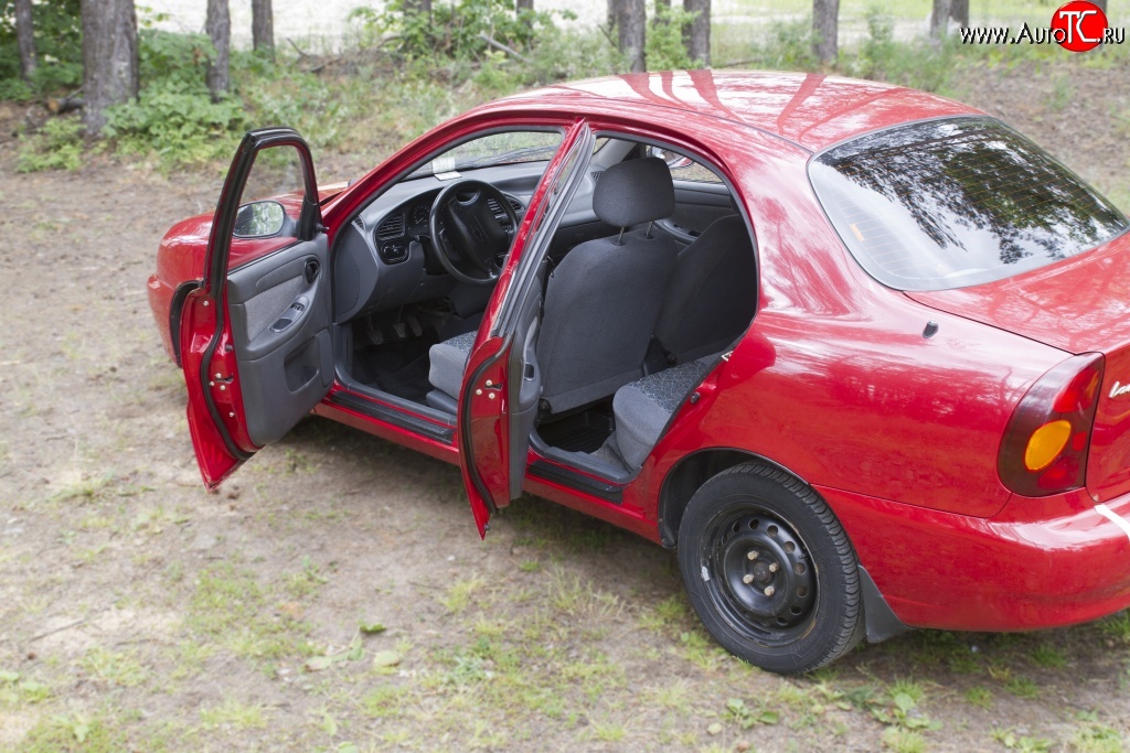 1 259 р. Накладки на внутренние пороги RA Chevrolet Lanos T100 седан (2002-2017) (Передние)  с доставкой в г. Калуга