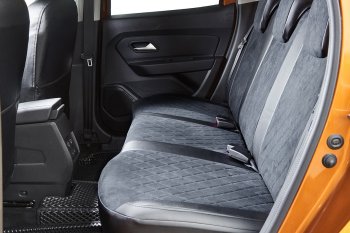 5 549 р. Чехлы для сидений Seintex Ромб Алькантара  Chevrolet Lanos  T100 (2002-2017) (Цвет: черный)  с доставкой в г. Калуга. Увеличить фотографию 2