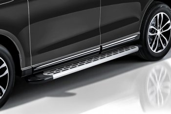 19 349 р. Пороги алюминиевые Slitkoff  Chevrolet Niva  2123 (2009-2020) (Premium Silver)  с доставкой в г. Калуга. Увеличить фотографию 2