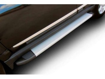 13 699 р. Пороги алюминиевые Slitkoff  Chevrolet Niva  2123 (2009-2020) (Optima Silver)  с доставкой в г. Калуга. Увеличить фотографию 1