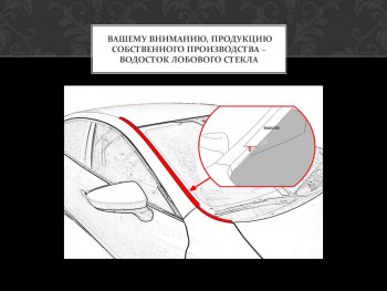 1 849 р. Водостоки лобового стекла Стрелка 11 Chevrolet Orlando (2011-2018) (Автомобиль с рейлингами)  с доставкой в г. Калуга. Увеличить фотографию 1