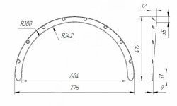 Универсальные накладки на колёсные арки RA (30 мм)   (Шагрень: 4 шт. (2 мм))