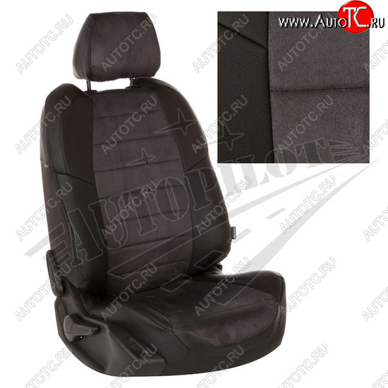 13 449 р. Чехлы сидений AUTOPILOT Алькантара ()  Chevrolet Spark  M300 (2010-2022) (Черный + Темно серый)  с доставкой в г. Калуга