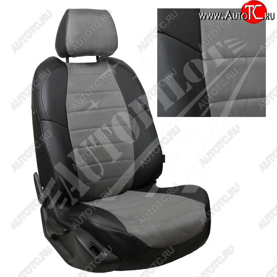 13 449 р. Чехлы сидений AUTOPILOT Алькантара ()  Chevrolet Spark  M300 (2010-2022) (Черный + Серый)  с доставкой в г. Калуга