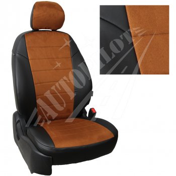 13 449 р. Чехлы сидений AUTOPILOT Алькантара ()  Chevrolet Spark  M300 (2010-2022) (Черный + Коричневый)  с доставкой в г. Калуга. Увеличить фотографию 1