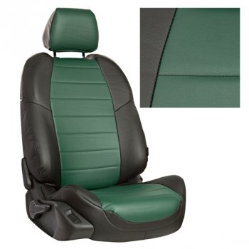 13 449 р. Чехлы сидений AUTOPILOT Экокожа (задние спинка и сиденье 40/60)  Chevrolet Spark  M300 (2010-2022) (Черный + Зеленый)  с доставкой в г. Калуга. Увеличить фотографию 1