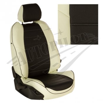 13 449 р. Чехлы сидений AUTOPILOT Экокожа (задние спинка и сиденье 40/60)  Chevrolet Spark  M300 (2010-2022) (Белый + Черный)  с доставкой в г. Калуга. Увеличить фотографию 1