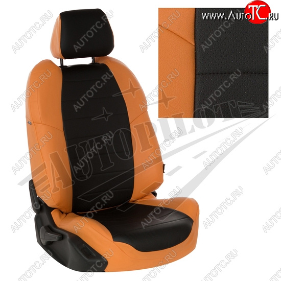 13 449 р. Чехлы сидений AUTOPILOT Экокожа (задние спинка и сиденье 40/60)  Chevrolet Spark  M300 (2010-2022) (Оранжевый + Черный)  с доставкой в г. Калуга