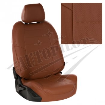 13 449 р. Чехлы сидений AUTOPILOT Экокожа (задние спинка и сиденье 40/60)  Chevrolet Spark  M300 (2010-2022) (Коричневый + Коричневый)  с доставкой в г. Калуга. Увеличить фотографию 1