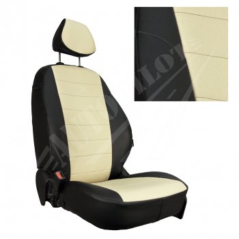 13 449 р. Чехлы сидений AUTOPILOT Экокожа (задние спинка и сиденье 40/60)  Chevrolet Spark  M300 (2010-2022) (Черный + бежевый)  с доставкой в г. Калуга. Увеличить фотографию 1
