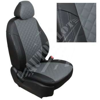 13 999 р. Чехлы сидений AUTOPILOT Экокожа Ромб (задние спинка и сиденье 40/60)  Chevrolet Spark  M300 (2010-2022) (Черный + Серый)  с доставкой в г. Калуга. Увеличить фотографию 1