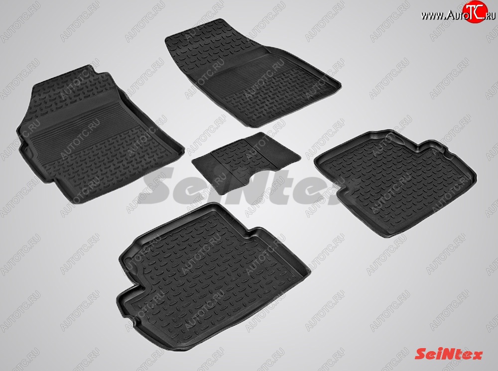 4 299 р. Износостойкие коврики в салон с высоким бортом SeiNtex Premium 4 шт. (резина)  Chevrolet Spark  M300 (2010-2015)  с доставкой в г. Калуга