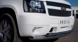21 899 р. Защита переднего бампера (2 трубыØ76 и 42 мм, нержавейка) Russtal  Chevrolet Tahoe  GMT900 (2006-2013)  с доставкой в г. Калуга. Увеличить фотографию 2
