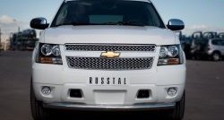 16 999 р. Одинарная защита переднего бампера Russtal диаметром 76 мм (рестайлинг)  Chevrolet Tahoe  GMT900 (2006-2013)  с доставкой в г. Калуга. Увеличить фотографию 1