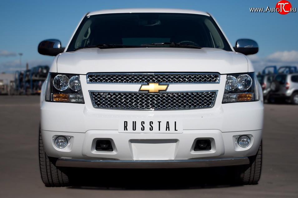 19 299 р. Защита переднего бампера (Ø75х42 мм, нержавейка) Russtal  Chevrolet Tracker (2013-2015)  с доставкой в г. Калуга