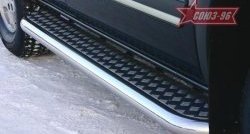 21 644 р. Защита порогов с листом Souz-96 (d76). Chevrolet Tahoe GMT900 5 дв. (2006-2013)  с доставкой в г. Калуга. Увеличить фотографию 1