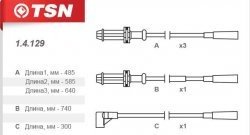 Провода высоковольтные (комплект 5 штук) TSN CITROEN AX (1986-1998)