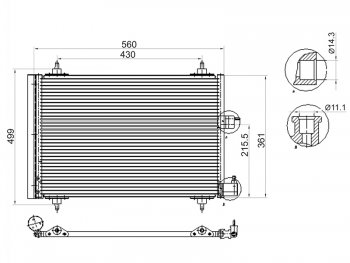 6 549 р. Радиатор кондиционера SAT CITROEN Berlingo M59 рестайлинг (2002-2012)  с доставкой в г. Калуга. Увеличить фотографию 1