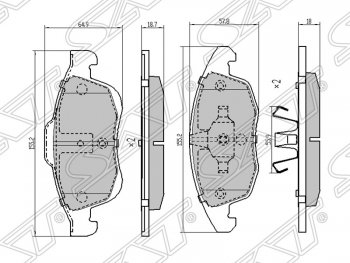 1 449 р. Комплект тормозных колодок SAT (передние) CITROEN C4 B7 седан дорестайлинг (2013-2016)  с доставкой в г. Калуга. Увеличить фотографию 1