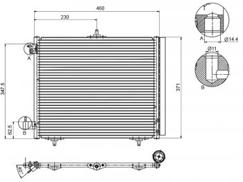 5 999 р. Радиатор кондиционера SAT CITROEN C3 дорестайлинг (2009-2015)  с доставкой в г. Калуга. Увеличить фотографию 1