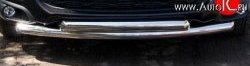22 399 р. Защита переднего бампера (2 трубыØ63 мм, нержавейка) Russtal  CITROEN C4 aircross (2012-2017)  с доставкой в г. Калуга. Увеличить фотографию 1