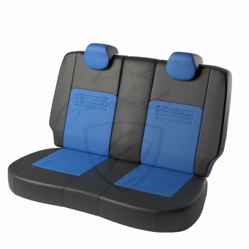 5 499 р. Чехлы для сидений Lord Autofashion Турин (экокожа) Chevrolet Lacetti универсал (2002-2013) (Чёрный, вставка синий)  с доставкой в г. Калуга. Увеличить фотографию 2