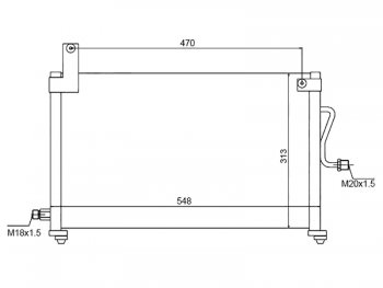 Радиатор кондиционера SAT Daewoo Matiz M100 дорестайлинг (1998-2000)