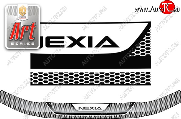 2 169 р. Дефлектор капота CA-Plastiс  Daewoo Nexia  рестайлинг (2008-2015) (Серия Art графит)  с доставкой в г. Калуга