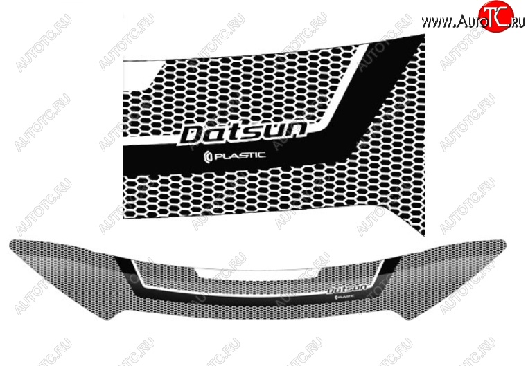 2 399 р. Дефлектор капота CA-Plastiс  Datsun mi-DO - on-DO  рестайлинг (Серия Art черная)  с доставкой в г. Калуга