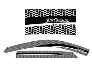 2 259 р. Дефлектора окон CA-Plastic  Datsun mi-DO (2014-2024) (Серия Art черная, Без хром.молдинга)  с доставкой в г. Калуга. Увеличить фотографию 1