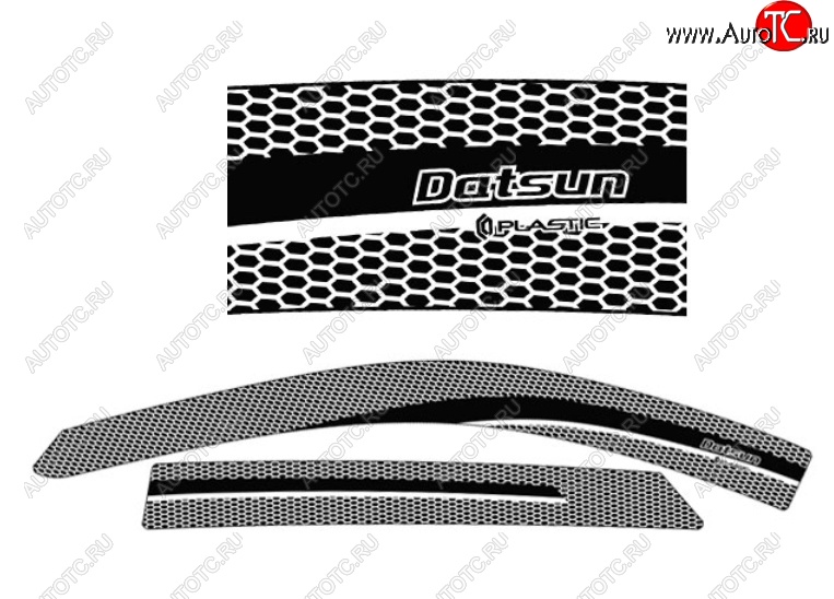 2 259 р. Дефлектора окон CA-Plastic  Datsun mi-DO (2014-2024) (Серия Art черная, Без хром.молдинга)  с доставкой в г. Калуга