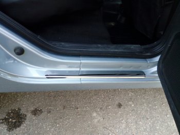 1 969 р. Пороги накладки Russtal  Datsun mi-DO (2014-2024) (Нержавейка полированная)  с доставкой в г. Калуга. Увеличить фотографию 1