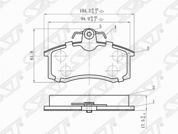 Комплект тормозных колодок SAT Datsun mi-DO (2014-2024)