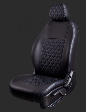 Чехлы для сидений Lord Autofashion Турин Ромб (экокожа, сплошная спинка, 3 Г-образных подголовника) Datsun (Датсун) on-DO (он-до)  дорестайлинг (2014-2019) дорестайлинг