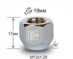 Колёсная гайка Вектор M12 1.25 ВИС 2346 бортовой грузовик дорестайлинг (1998-2016) 