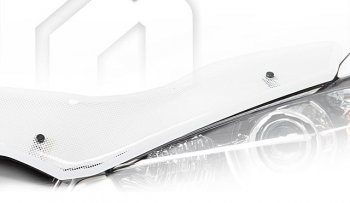 2 499 р. Дефлектор капота CA-Plastiс  FAW Besturn X80 (2017-2024) (Шелкография белая)  с доставкой в г. Калуга. Увеличить фотографию 1