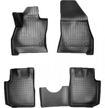 1 899 р. Коврики салонные Noplast (3D)  Fiat 500L  300,350 (2012-2022) (Черные)  с доставкой в г. Калуга. Увеличить фотографию 1