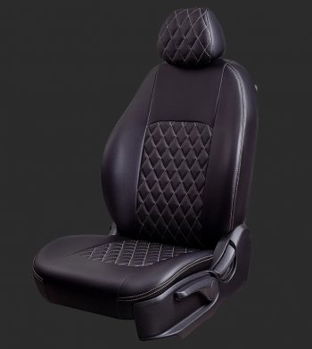 Чехлы для сидений Lord Autofashion Турин Ромб (экокожа, спинка и сиденье 60/40, без подголовников) Fiat Albea 170 седан (2002-2012)