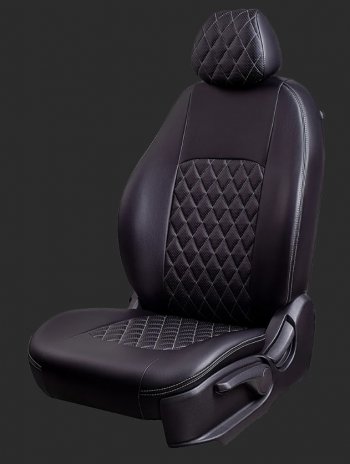Чехлы для сидений Lord Autofashion Турин Ромб (экокожа, спинка и сиденье 60/40, без подголовников) Fiat (Фиат) Albea (албеа)  170 (2002-2012) 170 седан