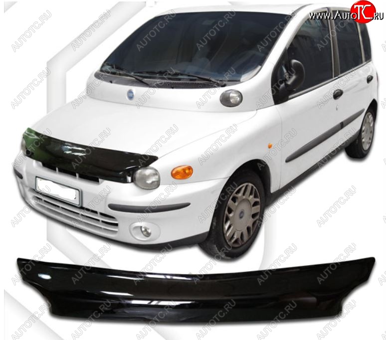 2 169 р. Дефлектор капота CA-Plastic Fiat Multipla (1998-2010) (Classic черный, Без надписи)  с доставкой в г. Калуга