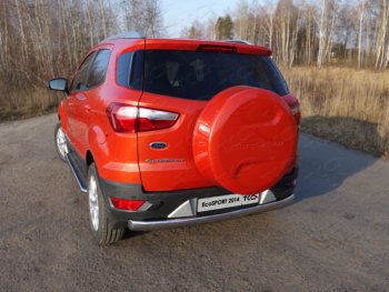 14 899 р. Защита заднего бампера (овальная) ТСС (нержавейка d75х42 мм)  Ford EcoSport (2013-2024)  с доставкой в г. Калуга. Увеличить фотографию 1