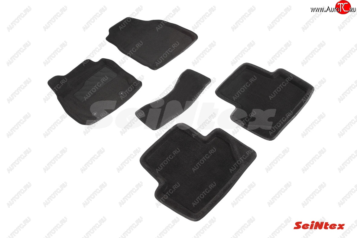 4 999 р. Комплект 3D ковриков в салон (ворсовые / чёрные) Seintex  Ford EcoSport (2013-2019)  с доставкой в г. Калуга